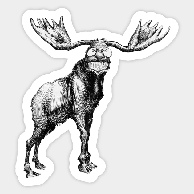 Teddy Roosevelt Bull Moose Cartoon Sticker by CongoJack